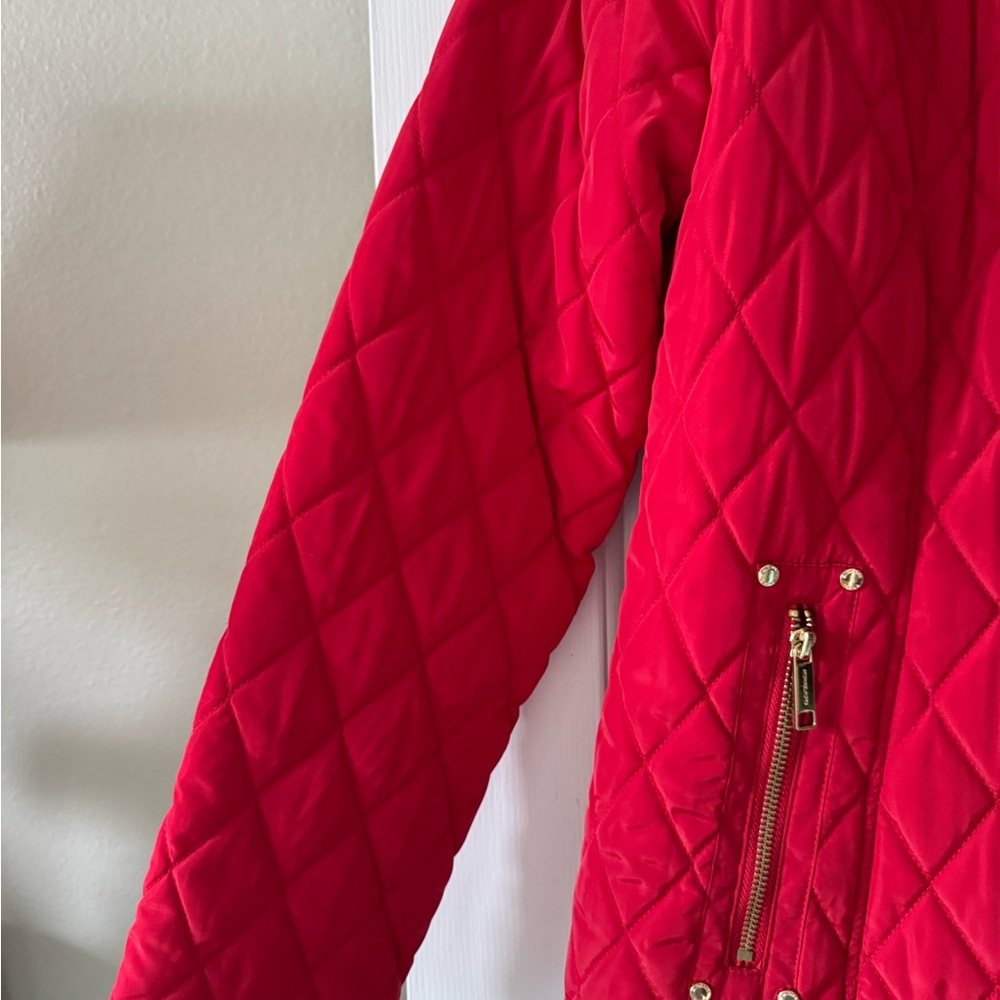 Michael Kors Red Quilted Jacket Medium - Picture 5 of 10